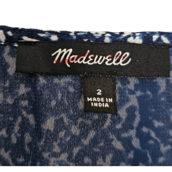 Women's - Madewell Sweetheart Top in Bengali Blockprint, Size 2 - Picture 9 of 12
